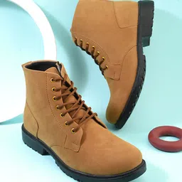 Big Fox Men Tan-Coloured Solid Regular Boots-picture-22