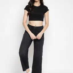 TALES & STORIES Women Mid-Rise Flared Cotton Jeans-picture-27