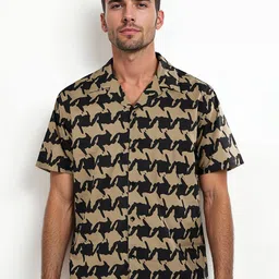 Celio Men Classic Opaque Printed Casual Shirt-image-74