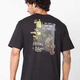 SPYKAR Graphic Printed Relaxed Fit Drop-Shoulder Sleeves Casual T-shirt-picture-44