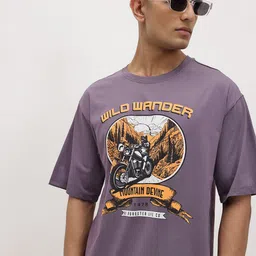 The Roadster Life Co. Men Printed Pure Cotton Relaxed Fit T-shirt-picture-35