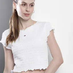 Tommy Hilfiger Smocking Detailed Slim Fit T-shirt-picture-27