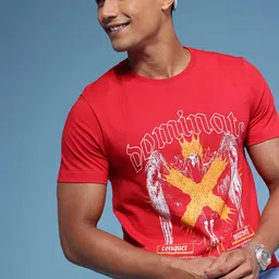 HERE&NOW Pure Cotton Graphic Printed T-shirt-picture-16