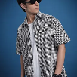The Roadster Life Co. Pure Cotton Checked Drop-Shoulder Sleeves Relaxed Fit Casual Shirt-image-73