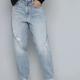 Levis Women Loose Tapered Fit High-Rise Mildly Distressed Light Fade Stretchable Jeans-picture-32