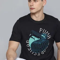 Puma Graphics Execution Brand Logo Printed Pure Cotton T-shirt-picture-43