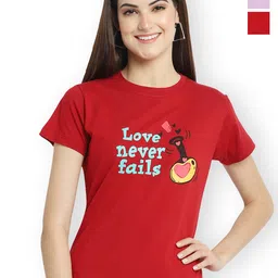 Fabflee Women Multicoloured 3 Printed T-shirt-picture-33