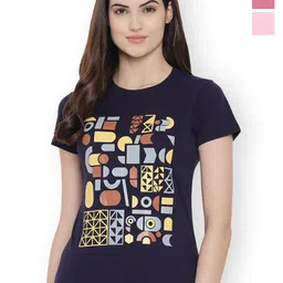 Fabflee Women Multicoloured 3 Printed T-shirt image 1