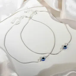 925 SILLER 925 Pure Silver Evil Eye Elegant Anklet-picture-51