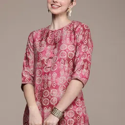 Anouk Women Ethnic Motifs Printed Regular Pure Cotton Kurta with Trousers image 1