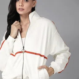 Roadster Women White Solid Sweatshirt-image-18