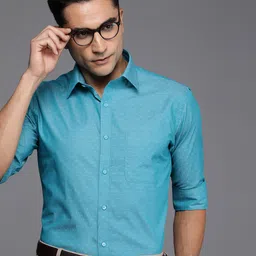 Raymond Pure Cotton Self Design Slim Fit Textured Formal Shirt-image-40