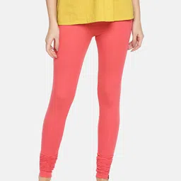 TWIN BIRDS Women Pink Solid Churidar-Length Leggings-image-77