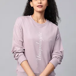 Roadster Women Lavender Printed Detail Sweatshirt-picture-13