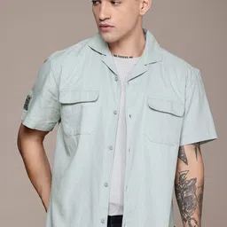 The Roadster Life Co. Pure Cotton Self Design Textured Relaxed Fit Casual Shirt-image-18