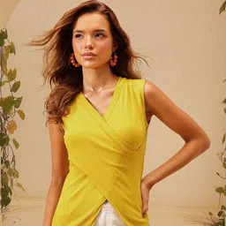 STREET 9 Women Striped Sleeveless V-Neck Wrap Top-image-18