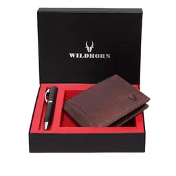 WildHorn Men Brown & Black RFID Protected Genuine Leather Accessory Gift Set-image-93