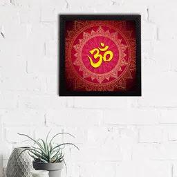 eCraftIndia Pink Om Symbol Satin Matt Textured UV Art Painting-image-63