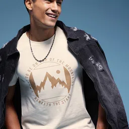 HERE&NOW Graphic Printed Pure Cotton T-shirt-picture-42