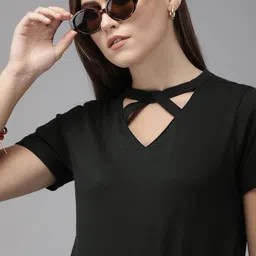 Roadster Women Black Solid Top image 1