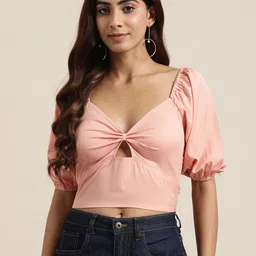 HERE&NOW Sweetheart Neck Cut-Out Smocked Top-picture-12