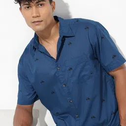 The Roadster Life Co. Relaxed Fit Graphic Printed Pure Cotton Casual Shirt-image-12