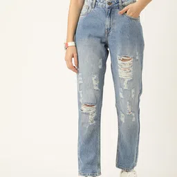 Harvard Relaxed Fit Highly Distressed Light Fade Pure Cotton Jeans-picture-32