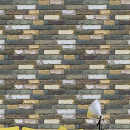 Jaamso Royals Multicoloured Brick Wall Paper-picture-5