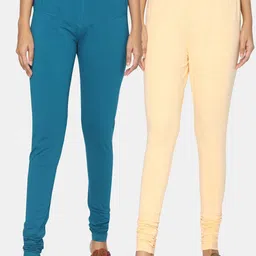 TSG Bliss Women Pack of 2 Solid Churidar Leggings-image-94