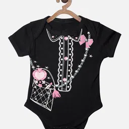 TINY HUG Kids Black Printed Rompers image 1