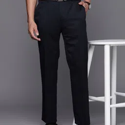 Raymond Men Solid Flat Front Formal Trousers-picture-33
