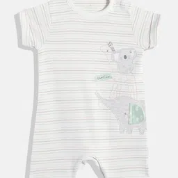 mothercare Infant Kids Striped Pure Cotton Rompers With Applique Detail-picture-52