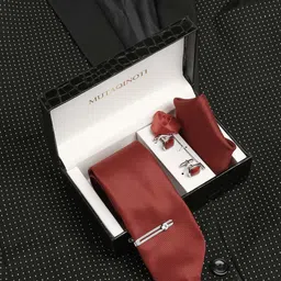 MUTAQINOTI Men Silk Necktie Accessory Gift Set-image-74