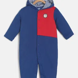 MINI KLUB Infant Boys Blue & Red Colourblocked Romper-picture-21