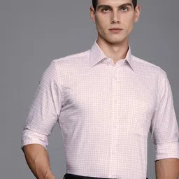 Raymond Slim Fit Pure Cotton Checked Formal Shirt-image-22