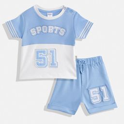 Moms Love Infant Boys Colorblocked Printed Pure Cotton Clothing Set-picture-41