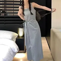 StyleCast Women Square Neck Bodycon Midi Dress-image-70