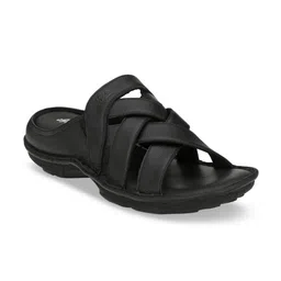 Hitz Men Black Leather Comfort Sandals-image-92