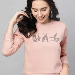 STREET 9 Women Pink Embellished Sweatshirt-image-49