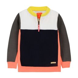 Cherry Crumble Boys Navy Blue & White Colourblocked Sweatshirt-picture-11