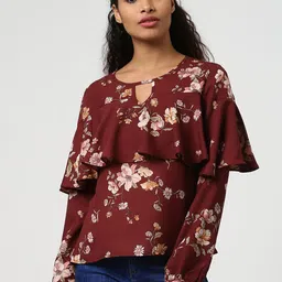 Harpa Women Maroon Printed Top-image-97