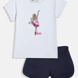 YK X Minute Mirth Girls Printed Pure Cotton Tshirt with Shorts-image-64