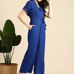 Mast & Harbour Puff Sleeves Basic Jumpsuit Comes With a Belt-image-13