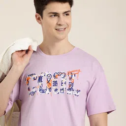 HERE&NOW Printed Drop-Shoulder Sleeves Pure Cotton T-shirt-picture-36