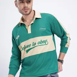 glitchez Powerful Typo Colourblocked Regular Fit Polo Collar T-shirt-picture-44