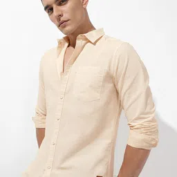 The Roadster Lifestyle Co. Solid Cotton Linen Regular Fit Shirt-image-86