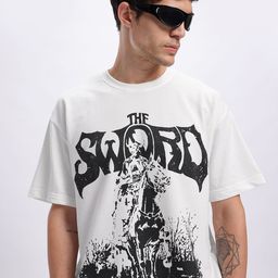 glitchez Graphic & Typography Printed Drop-Shoulder Sleeves Oversized T-shirt-picture-22