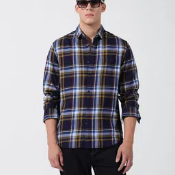The Indian Garage Co Men Slim Fit Checkered Casual Shirt-picture-25