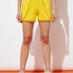 SPUNKIES Girls Yellow Organic cotton Antimicrobial Shorts-picture-36