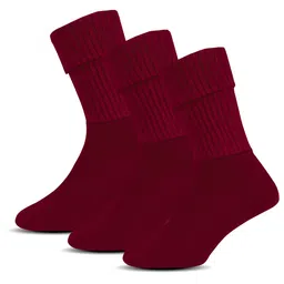 RC. ROYAL CLASS Women Pack Of 3 Maroon Solid Woolen Socks-picture-41